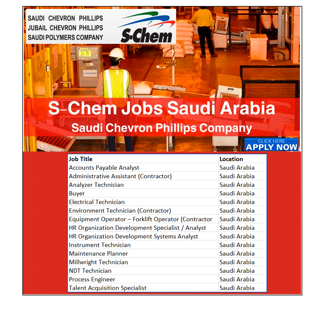 Chevron Phillips Company Jobs & Careers | Latest S-Chem Jobs Saudi Arabia 2022