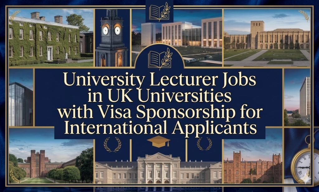 University Lecturer Jobs in UK with Visa Sponsorship 2026